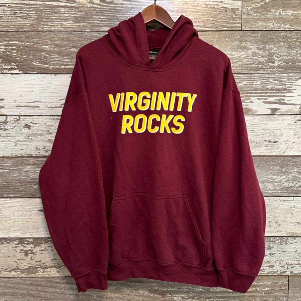 Danny Duncan Virginity Rocks Maroon Red Oversized Pullover Sweatshirt Hoody